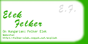 elek felker business card